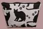 Preview: Kosmetiktasche Täschchen Baumwolle schwarze Katzen