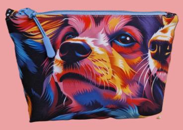 Kosmetiktasche Täschchen  Softshell Hunde