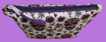 Kosmetiktasche Täschchen Velours mexikanische Totenköpfe