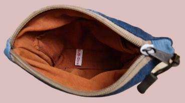 Kosmetiktasche Täschchen  Jeans Upcycling Gobelin Pferd