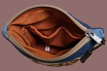 Kosmetiktasche Täschchen  Jeans Upcycling Gobelin Pferd