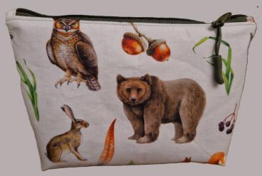 Kosmetiktasche Täschchen Baumwolle Waldtiere