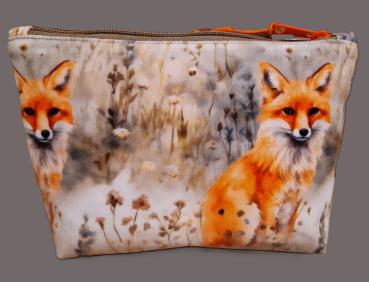 Kosmetiktasche Täschchen Velours Fuchs