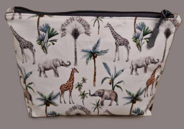 Kosmetiktasche Täschchen Baumwolle  Tiere Afrika