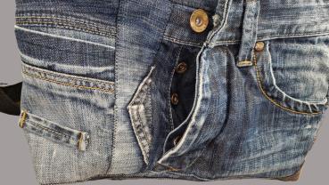 Große Handtasche Patchwork Jeans Upcycling Jeanstasche