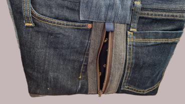 Große Handtasche Patchwork Jeans Upcycling Jeanstasche
