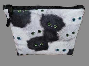 Kosmetiktasche Täschchen Medikamente Krimskrams Baumwolle Katzen