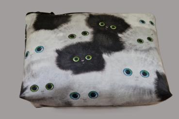 Kosmetiktasche Täschchen Medikamente Krimskrams Baumwolle Katzen