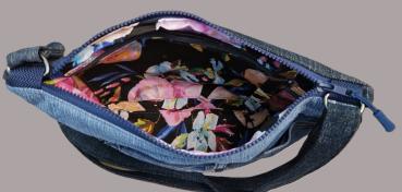 große Handtasche Patchwork Upcycling Jeanstasche klassisch