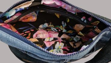 große Handtasche Patchwork Upcycling Jeanstasche klassisch