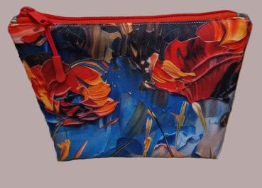 Kosmetiktasche  Allzwecktäschchen wasserabweisend Tulpen wie Öl gemalt
