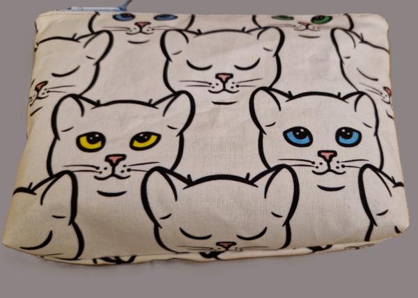 Kosmetiktasche Täschchen Katzen Katzenköpfe