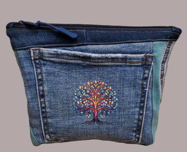 mittlere Kosmetiktasche Allzwecktasche Jeans Upcycling