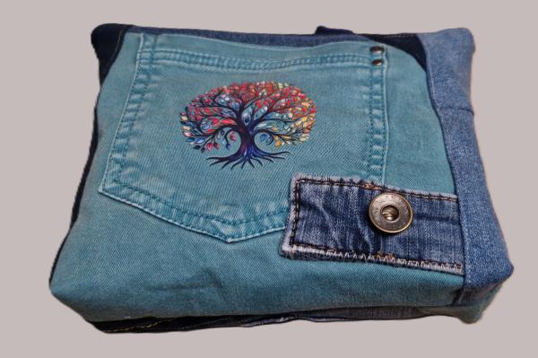 mittlere Kosmetiktasche Allzwecktasche Jeans Upcycling