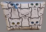 Kosmetiktasche Täschchen Katzen Katzenköpfe