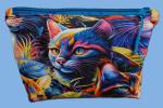 Kosmetiktasche Tasche Medikamente Stifte Krimskrams Katzen bunt