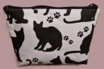 Kosmetiktasche Täschchen Baumwolle schwarze Katzen