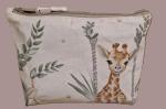 Kosmetiktasche Täschchen Baumwolle  Giraffe Elefant