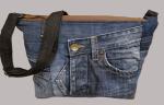 Große Handtasche Patchwork Jeans Upcycling Jeanstasche
